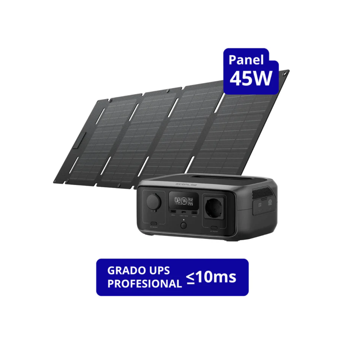 EcoFlow Generador River 3 245Wh + Panel Solar 45W