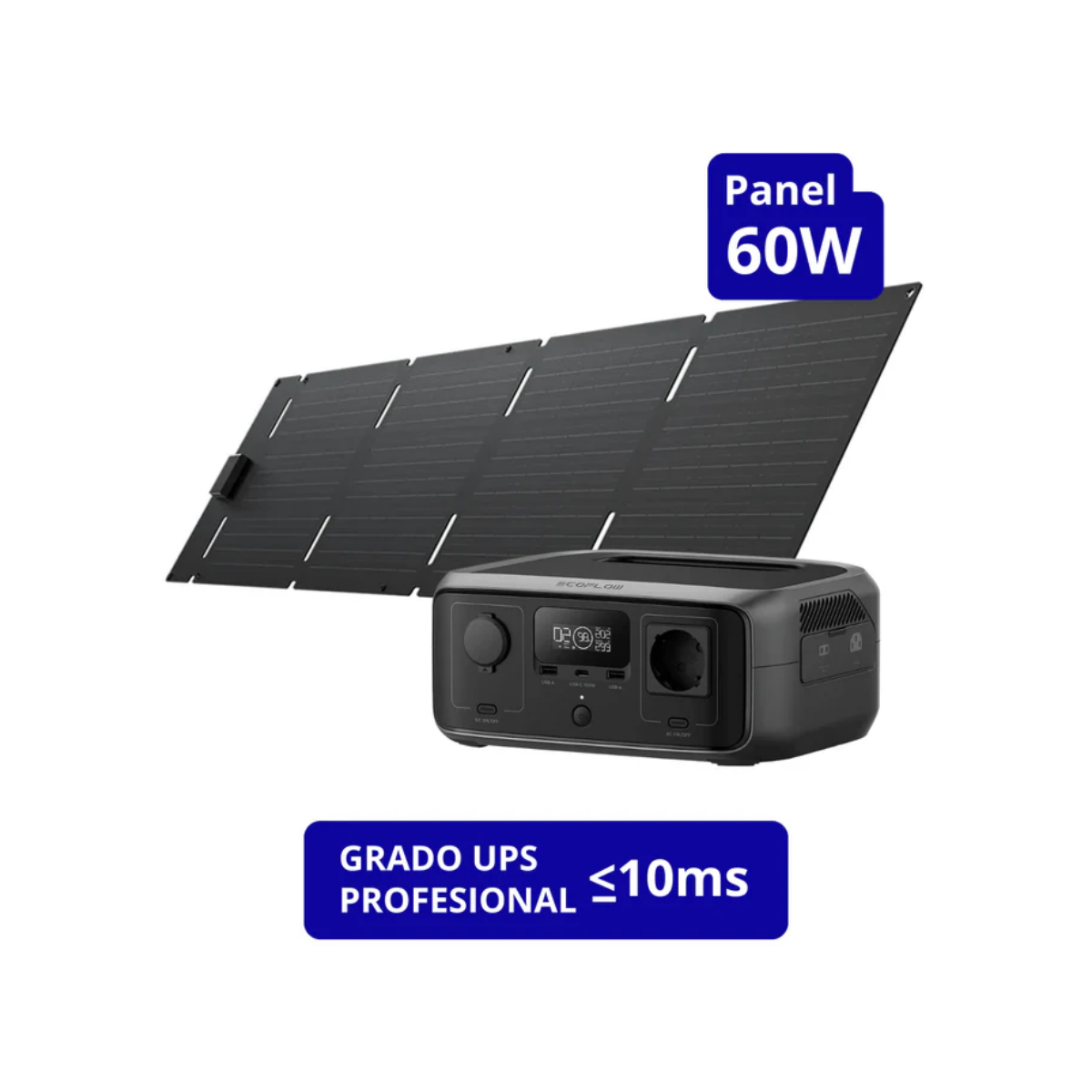 EcoFlow Generador River 3 245Wh + Panel Solar 60W