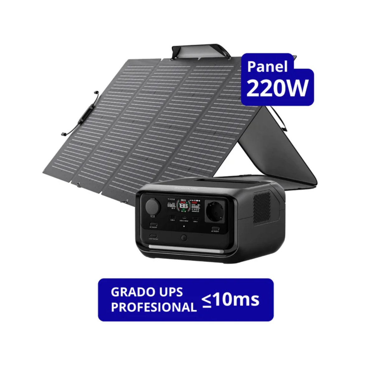 EcoFlow Generador River 3 Plus 286Wh + Panel Solar 220W