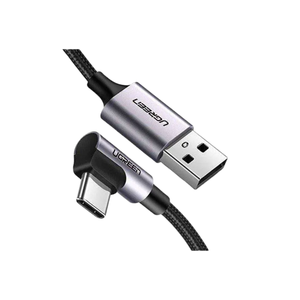 UGREEN Cable USB-C en ángulo a USB 2.0 A trenzado 1m Gris
