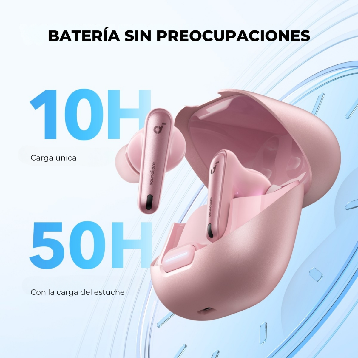 True Ropsa Audífonos True Wireless Noise Cancelling Liberty 4 NC Soundcore rosa