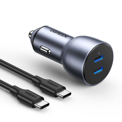 UGREEN Cargador de automóvil USB-C + USB-C PD 40 W