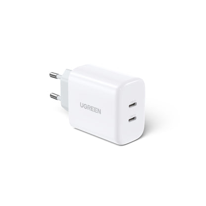 UGREEN Cargador PD USB-C + USB-C 40W (20W+20W) Blanco
