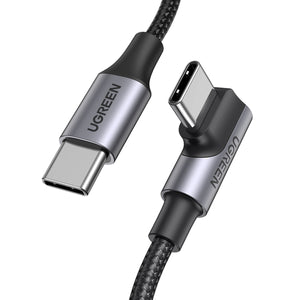 UGREEN Cable USB-C 2.0 a USB-C 2.0 Ángulo 5A Trenzado 3m