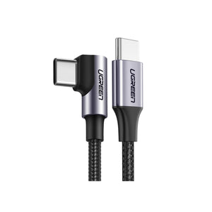 UGREEN Cable USB-C 2.0 a USB-C 2.0 en ángulo 3A trenzado 2m